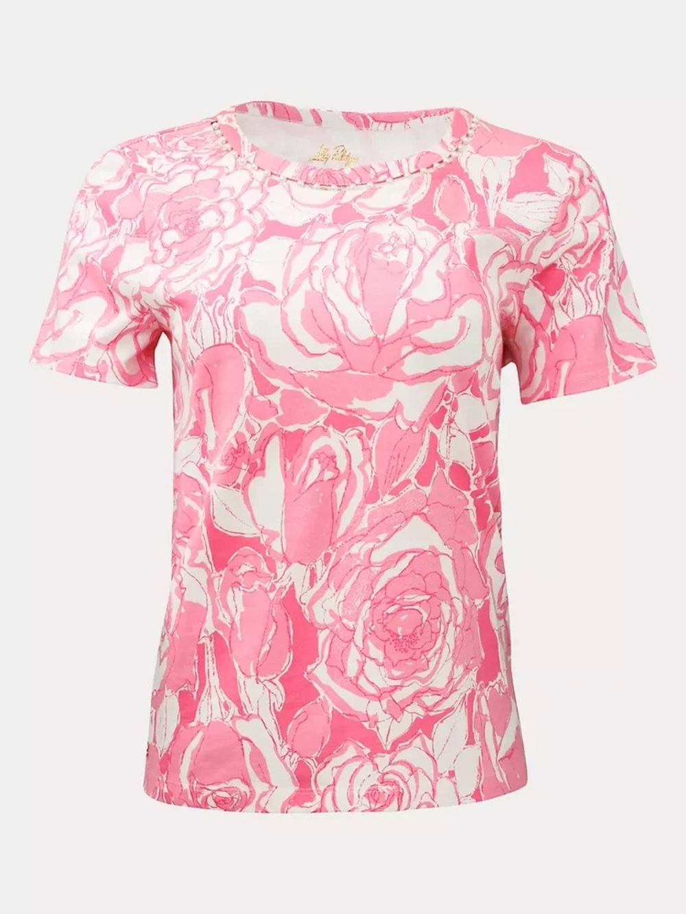Lilly Pulitzer Pink & White Floral Short Sleeve Tee